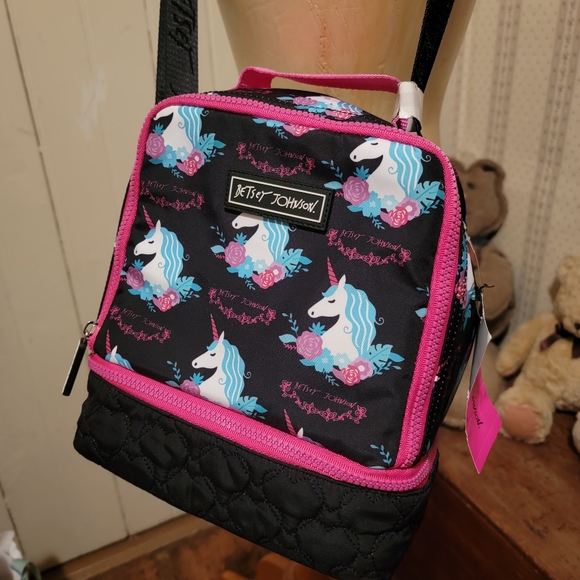 Betsy Johnson Unicorn Lunch cross body bag tote cold hot food storage TBJ-0224 - Picture 4 of 16